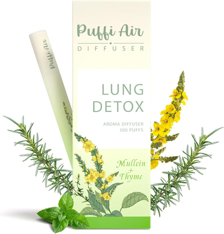 Herbal Diffuser Pen with Natural Mullein, Leaf Aromatherapy Inhaler, Nicotine Free Lung Cleanser, Herbal Mullein Diffuser, 300 Uses per Stick (600Uses）