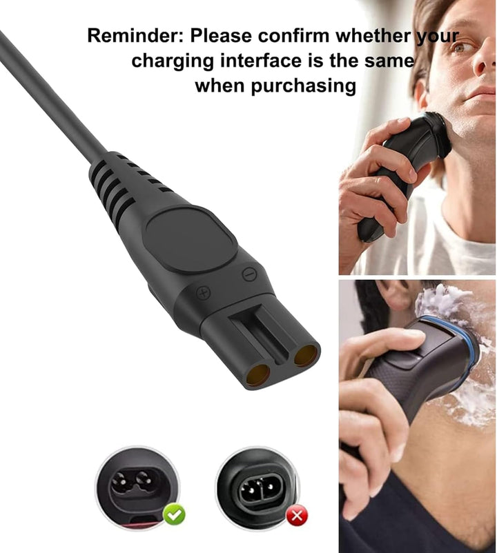 15V for Philips Shaver Chager HQ8505 Cable UK for Series 5000, 7000, 9000 Beard Trimmer S5465, MG7930, S3233, BT5502, BT9810, MG7790 MG7750 Electric Razor Aquatouch UKCA Power Lead(Light/Brush)