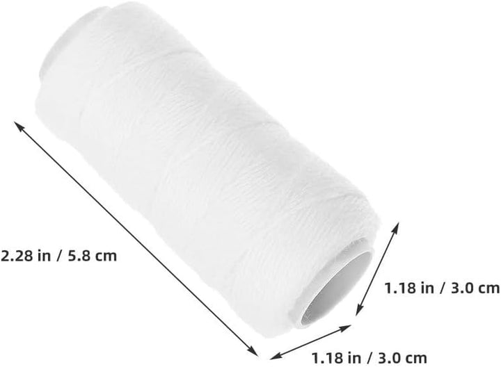 6 Rolls White Cotton Facial Threading Strings Hair Remover Tool for Smooth Skin, Eyebrow, and Chin Hair Removal