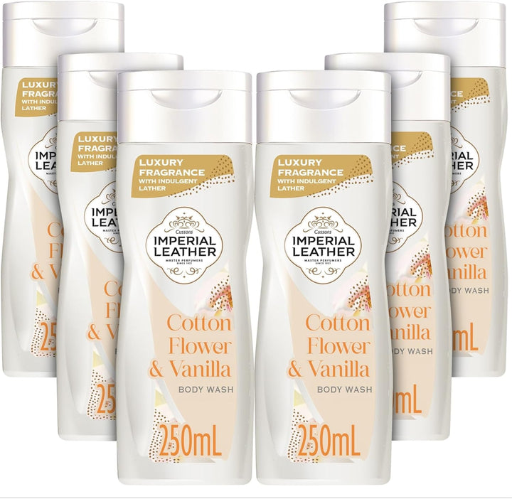 Blue Cypress & Eucalyptus Body Wash Shower Gel, Signature Oil Blend, Creamy Indulgent Lather, Luxury Fragrance, Bulk Buy, Pack of 6 X 250Ml