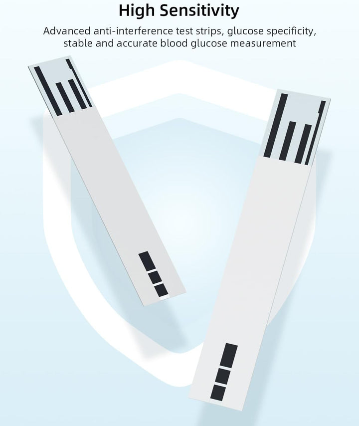 Blood Glucose Test Strips for Diabetics:  Blood Sugar Test Strips 50 PCS - 50 Lancets for Home Use - Only Use with A608 A601 A606 A616 W33 Blood Glucose Monitor