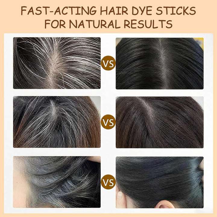 Safe and Convenient Hair Dye Comb, Waterproof Sweat-Proof Hair Dye Stick with Comb, 2-In-1 Quick Touch-Ups Dye Comb for Women & Men (Coffee)