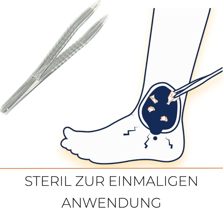 Disposable Tweezers, Sterile Crystal Clear, 125 Mm - Pack of 50 Precise & Hygienic Tweezers for Versatile Use, Disposable Product - Hygiene, Tick Tweezers, Tick Tweezers, Medical Applications