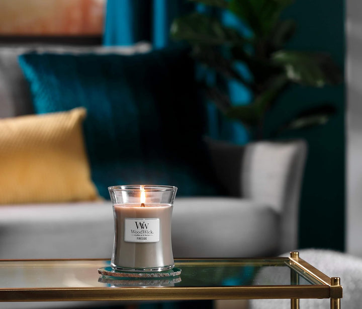 Medium Hourglass Scented Candle | Fireside | with Crackling Wick | Burn Time: up to 60 Hours | Gifts for Women