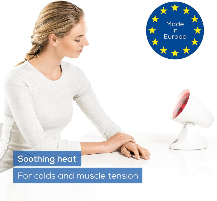 IL35 Infrared Heat Lamp, Soothing Heat for Colds and Muscle Tension, Infrared Therapy for Improved Blood Circulation, with 3-Level Treatment Timer, 100% UV Blocker, Medical Device