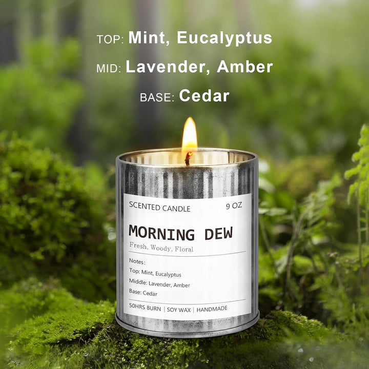 Scented Candles for Men Eucalyptus & Mint Scent Soy Wax Men Candles for Home Scented Father'S Day Gift Christmas Valentine Birthday (9Oz 40Hour Burn)