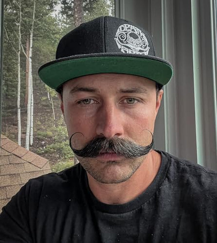 Black Magic Sudden Death Mustache Wax | Hide Grey Hair | Strong Hold | 1 Oz Tin | No Heat Source Required | Unscented