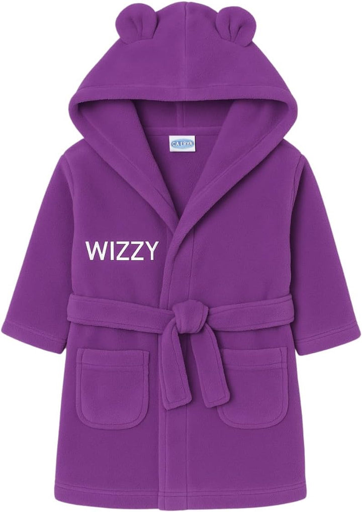 Personalised Baby Dressing Gown | Customisable Soft Polyester Embroidered Bathrobe for Kids | Ideal Baby Gift | Perfect for Bath Time, and Everyday Comfort