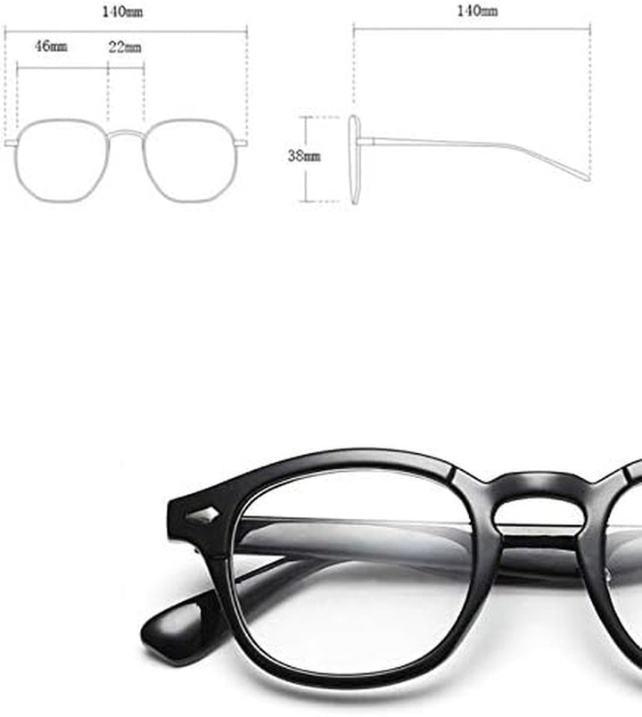 TECH-LINE-DIRECT 2022 Glasses Black Frame Men Johnny Depp Style Designer Glasses Women Optical Spectacle Frames Vintage Clear Lens Eyeglasses Male