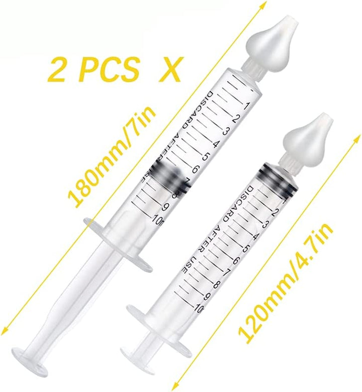 2 Pcs Baby Nasal Aspirator, Portable Nasal Irrigator, Reusable Silicone Nasal Suction Tip, Safe & Comfortable, Transparent