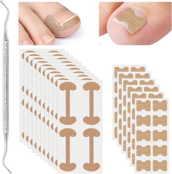 2 Types Ingrown Toenail Treatment Patch with Ingrown Toenail Tool for Toenail Care Protect Toe Nail