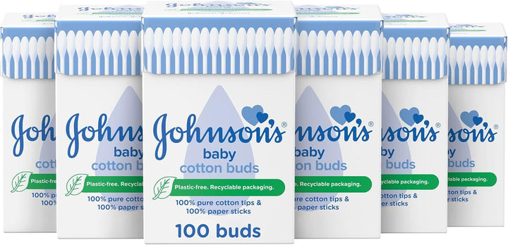 Cotton Buds (1 X Pack of 200) Soft & Gentle Ear Buds for Delicate Skin, Made of 100% Pure Cotton and Paper Sticks, Plastic-Free to Clean Delicate Areas, around Eyes and Outer Ear