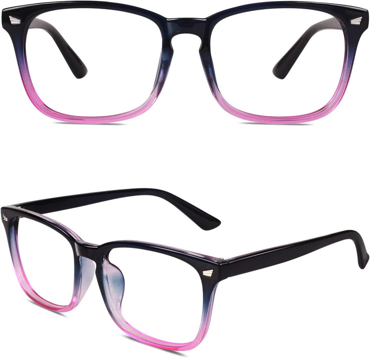 CN81 Fake Glasses Women Men Large Oversized Clear Lens Horn Rimmed Glasses 100% UV400 Protection