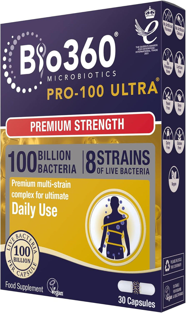 Bio360 Kidz Pro-5 Daily Microbiotic Powder 90G for Children 12 Months to 12 Years - 5 Billion Friendly Bacteria - Supports Digestive Health & Immunity Sugar Free Vegan Non-Gmo Gluten-Free