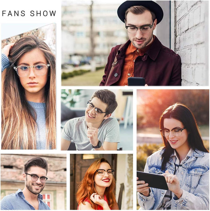 2 Pack Blue Light Blocking Glasses, anti Blue Light Gaming Glasses, Retro Fashion Frame Non-Prescription Lens, anti Fatigue Headache Computer Screen Glasses for Women and Men,Unisex round Glasses