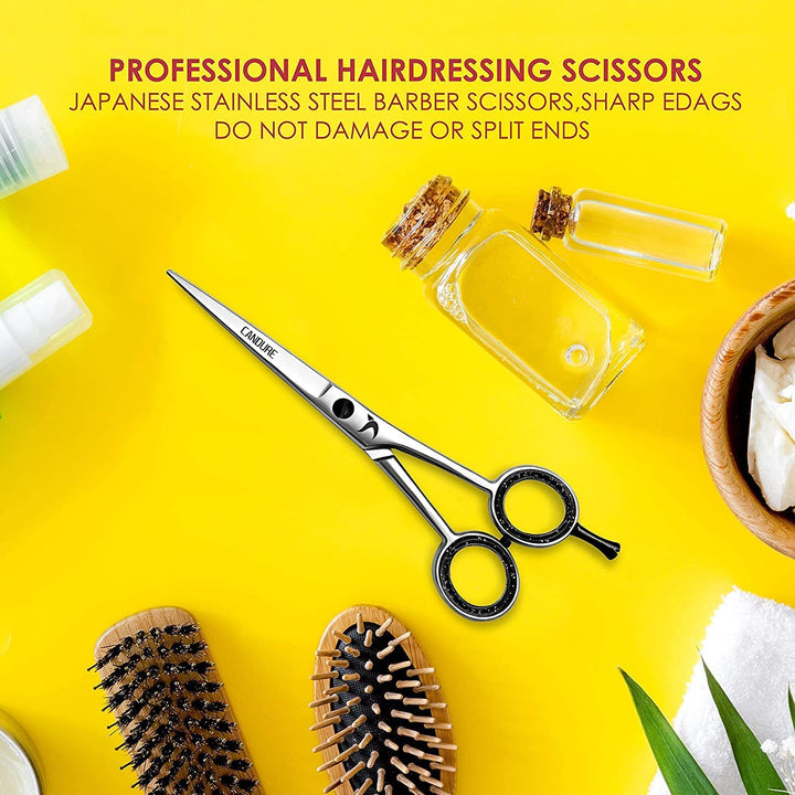 Hairdressing Barber Hair Scissor for Professional Hairdressers Barbers Stainless Steel Hair Cutting Shears - for Salon Barbers, Men, Women, Children and Adults