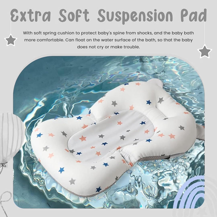 Collapsible Baby Bath Tub with Thermometer - Baby Bath Support for Newborn Bath - Portable Bathtub with Drain Plug for Travel - anti Slip Tub with Shower Jug and Toy 0-24 Months (Grey)