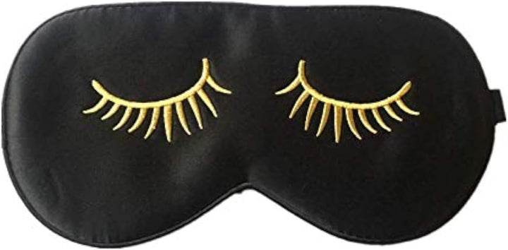 100% Silk Sleep Mask with Adjustable Strap,Comfortable and Super Soft Eye Mask Ultimate Sleeping Aid,Blindford Golden Moon