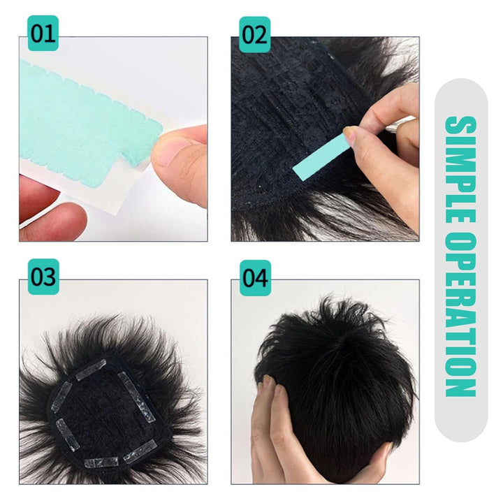 60 Pcs Hair Extension Tape Tabs,Hair Extension Tapes Human Hair Weft Replacement,Double Sided Adhesive Extension Tapes for Hair Extensions,Wigs and Hairpieces Replacement(4 X 0.8Cm)