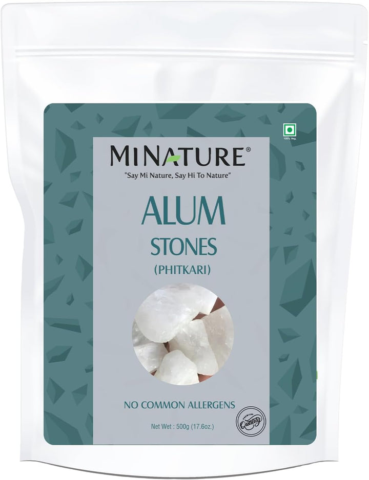 Mi Nature Potassium Alum Stone 500G |Phitkari Block| Pure Fitkari for Post Shave Care | Skin Care & Multiple Uses| Natural Deodorant