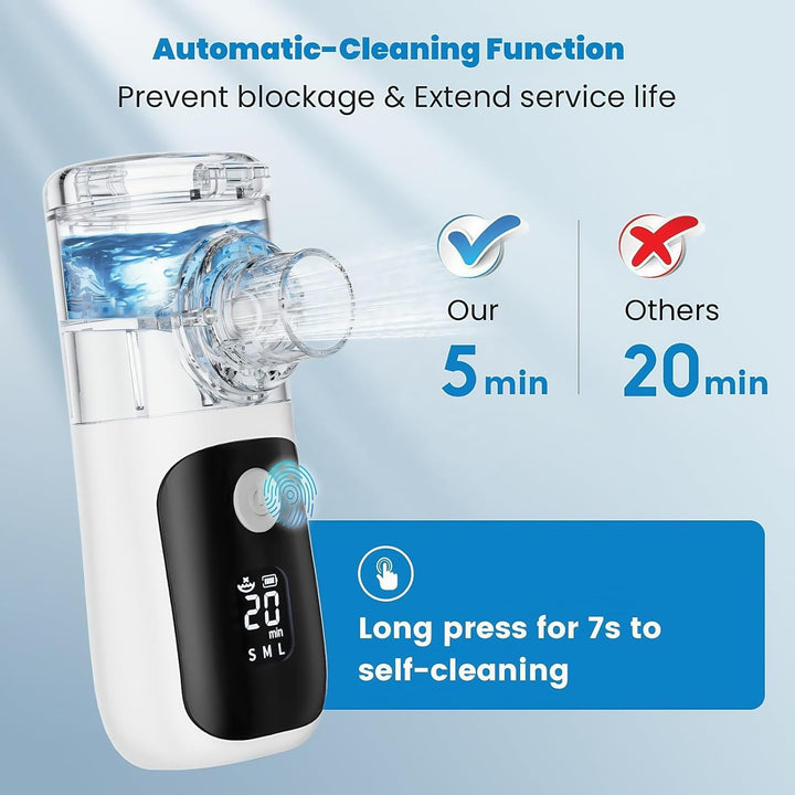 Portable Nebulizer Machine for Adults & Kids - Rechargeable Handheld Spray Inhaler, Easy to Use & Clean, Compact for Home & Travel