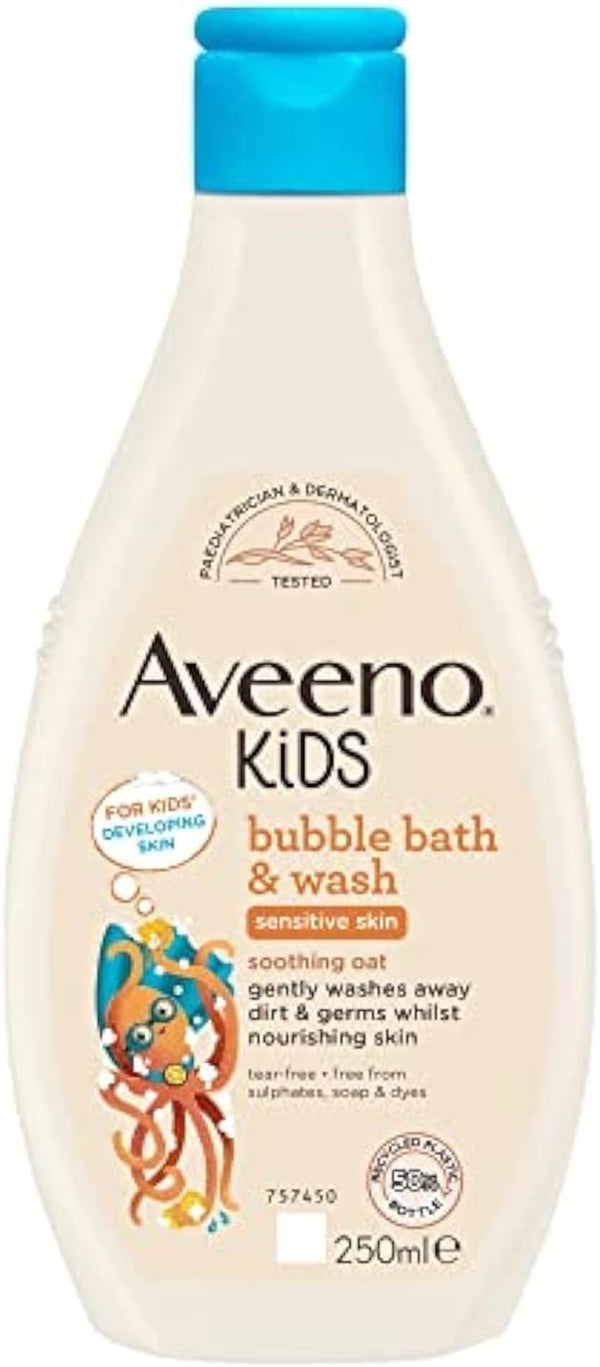 KIDS Bubble Bath & Wash 250Ml | Enriched with Soothing Oat Extract | Foam Body Wash Developed for Your Little Superhero | Childrens Toiletries Sets