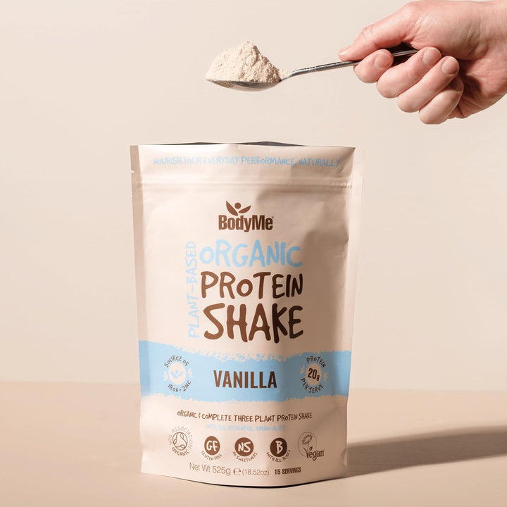 Organic Vegan Protein Powder (525G) Vanilla - 20G Complete Protein - Plant Based Nutrition Shake - Gluten Free, Soy Free, Dairy & Lactose Free, Sweetener Free, High Fibre