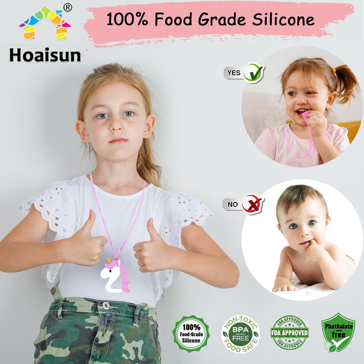 Sensory Chew Necklaces 6 Pack, Chew Toys for Autistic Children with ADHD, SPD, Chewing, Teething or Special Needs, Autism Chew Toys Necklace for Adult Reduce Anxiety Fidgeting