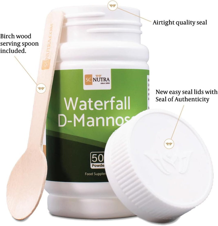 Waterfall D-Mannose Powder 50G – Pure Birch D-Mannose - Suitable for Vegetarians and Vegans