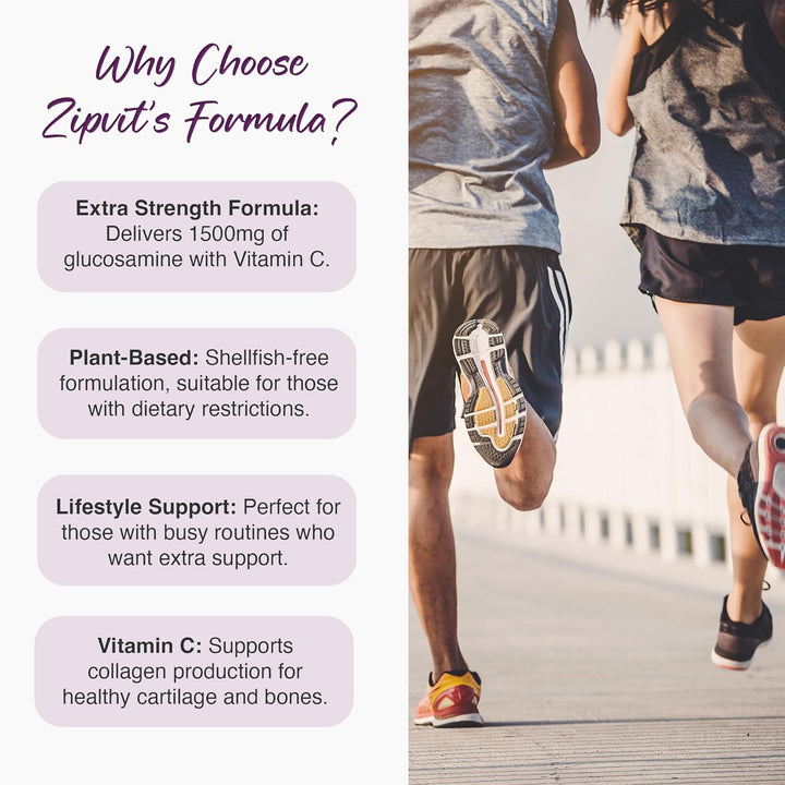 High Strength Glucosamine Sulphate 2Kcl 1500Mg with Vitamin C, 12 Month Supply, Supports Bones and Cartilage Function, 360 Vegan Tablets, Joint Care Supplement for Men & Women