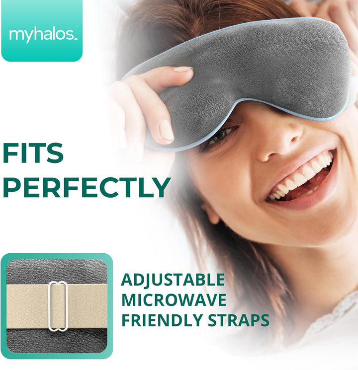 ® Heated Eye Mask for Dry Eyes - Microwave Activated Warm Eye Compress Treats Blepharitis & Styes - Our Plush, Warm Compress for Eyes Includes a Adjustable Strap & Pouch