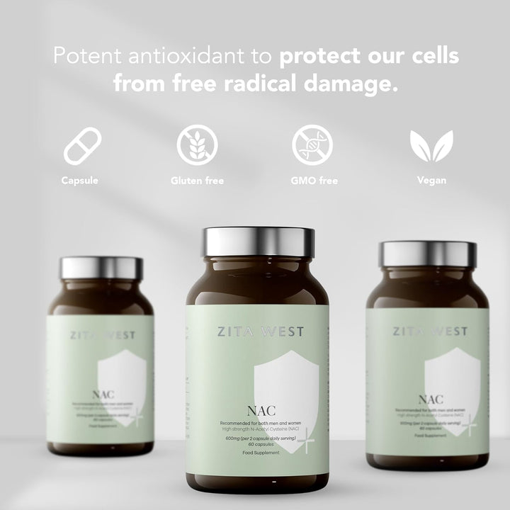 - High Strength N-Acetyl Cysteine (NAC) 600Mg per 2 Capsules - Premium Nutritional Supplement for Men and Women - 60 Vegan Capsules (1 Month Supply)