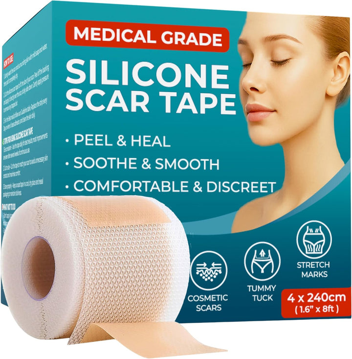 Medical Grade Silicone Scar Tape | 4Cm X 1.2M | Silicone Scar Sheets for after Surgery C Section Recovery, Wrinkles Removal, Face Treatment Gel Patches/Plasters
