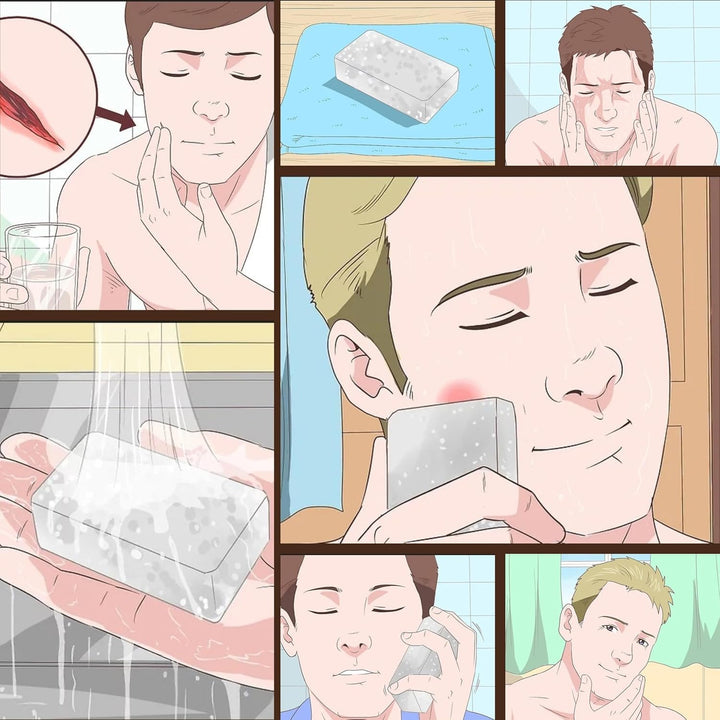 Alum Block Alum Stone Fitkari Natural Aftershave Soothing Solution for Shaving Razor Nicks, Bumps & Skin Irritation- Unscented Deodorant and Antiperspirant for Lasting Protection from Body Odour 100Gm