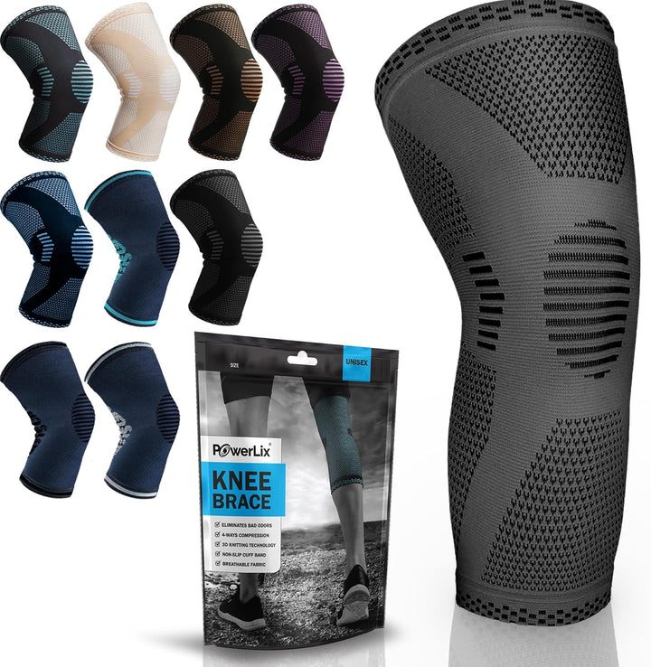 Knee Compression Sleeve - Best Knee Brace for Knee Pain for Men & Women Knee Support for Running, Basketball, Volleyball, Weightlifting, Gym, Workout, Sports