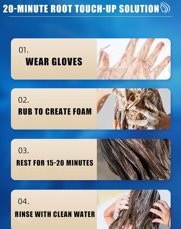 Hair Dye Shampoo for Women & Men​​ with ​​Caviar Protein​​ – Vibrant Long-Lasting Brown Tones ​​Plant-Based Coloring Cream​​ with Nourishing Care (Soft Black)