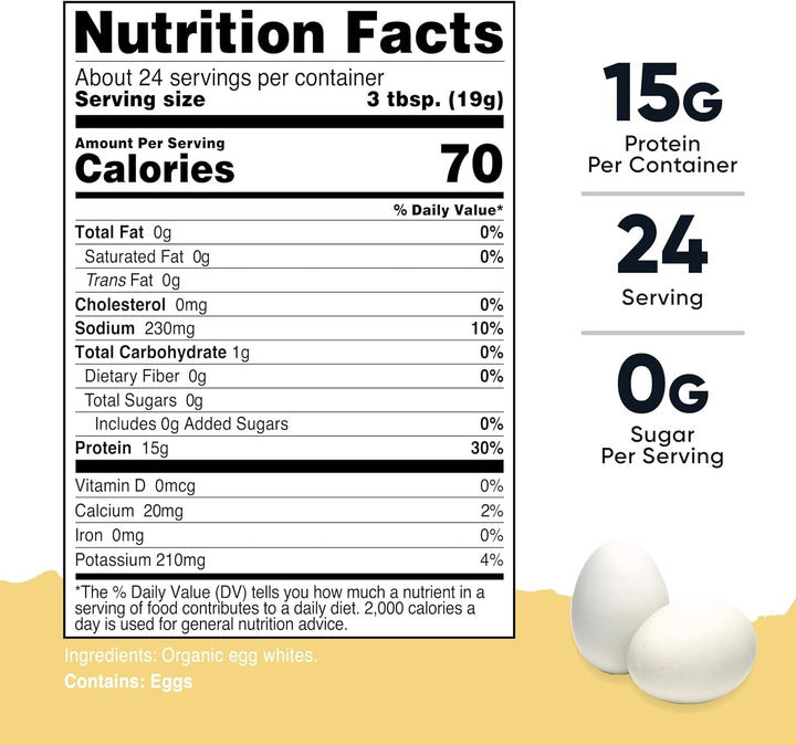 Pantry Organic Egg White Protein Powder (1 LB) - Gmo-Free, Gluten-Free