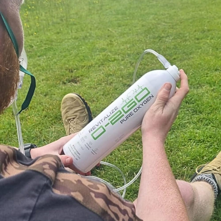 O-2GO 18L Oxygen Can with Mask and Tube - Revitalize 99.5% Pure Oxygen in a Lightweight Portable Canister | Take a Moment & Breathe with O-2GO Oxygen Cans (1 Can 1 Mask)