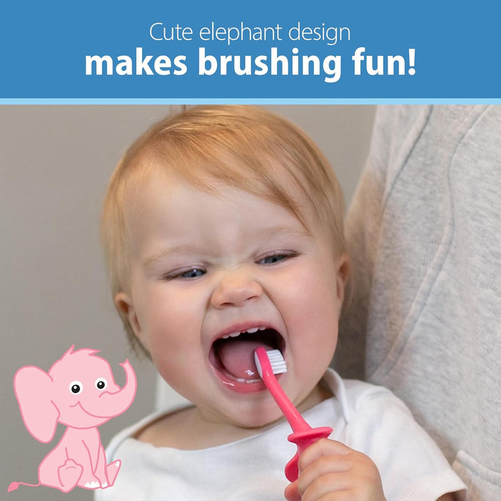 Natural Flow Infant Toothbrush, Toothpaste Combo Pack, Pink