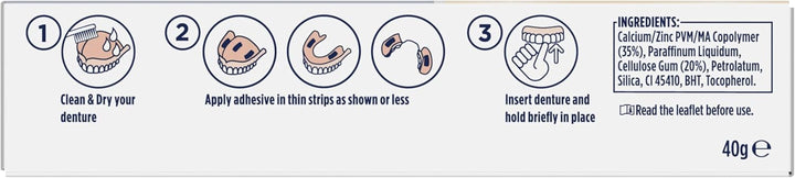 plus Unbeatable Bite Denture Adhesive, Flavour Free 40G