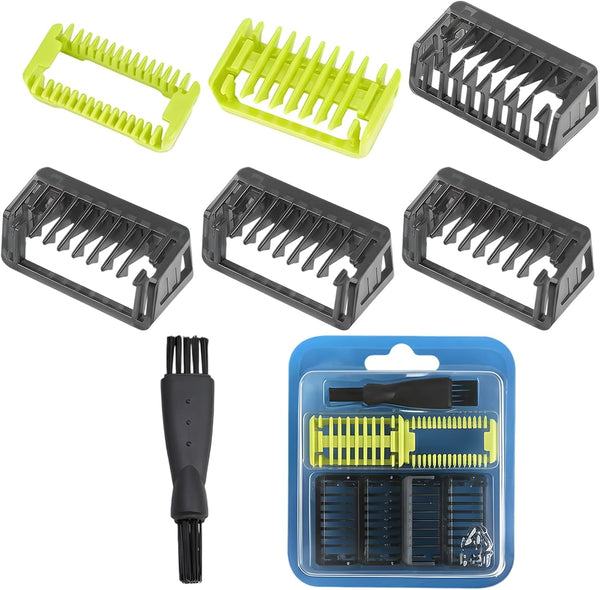 One Blade Replacement Head, 4 Guide Comb Attachments for One Blade, Professional Trimming Guards, Durable Design for Home and Barber Use