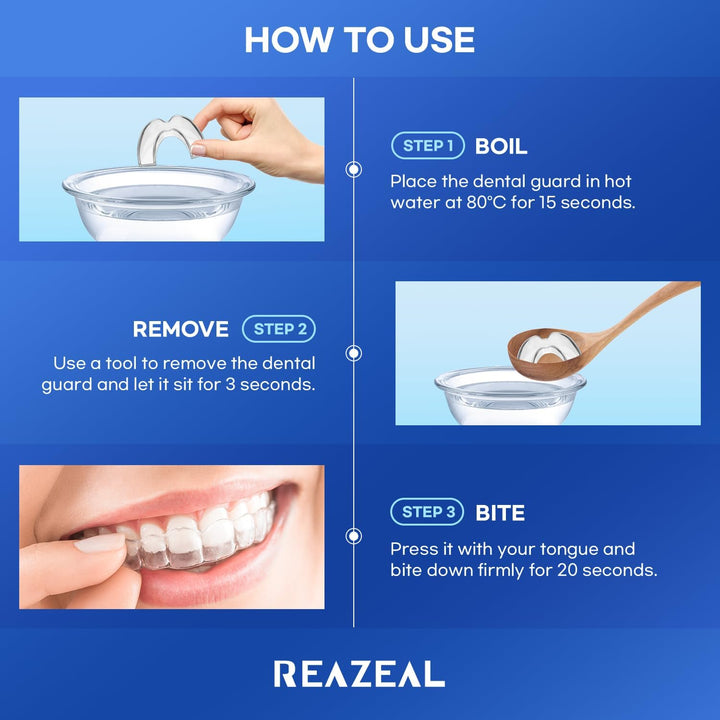 Mouth Guard for Grinding Teeth at Night: Moldable Dental Guard for Sleeping - Nighttime Protection for Teeth (4 Packs)