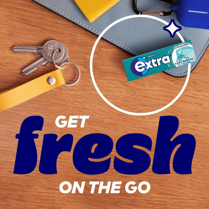 Extra Chewing Gum, Sugar Free, Cool Breeze Flavour, 5 X 10 Pieces