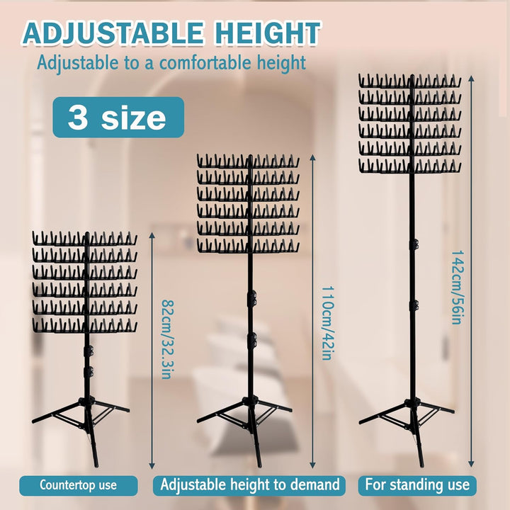 Braiding Hair Rack,Braiding Racks,Hair Extension Holder with 144 Pegs,Adjustable Braiding Hairs Stand for Hair Braiding Rack with Stylist Hair Braiding Tools for Salon Home Use