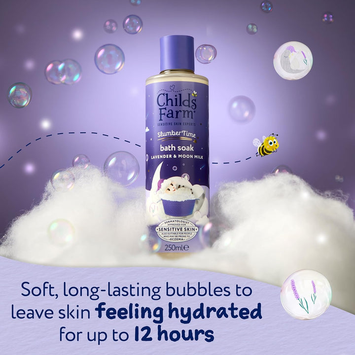 Slumbertime Sleep Bath Soak, Calming Lavender & Moon Milk | Soothing & Hydrating | Suitable for Newborns with Dry, Sensitive Skin, 250Ml