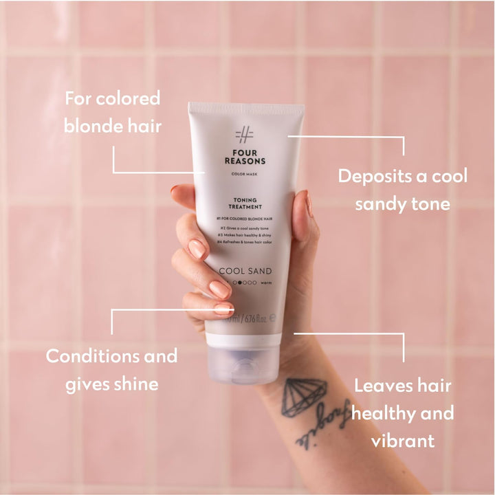 Color Mask – Cool Sand Blonde - (27 Colors) Color Depositing Conditioner, Toning Treatment, Tone & Enhance Color-Treated Hair - Semi Permanent Hair Dye, Vegan and Cruelty-Free, 6.76 Fl Oz