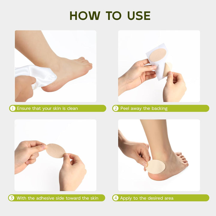 Moleskin Adhesive Pads for Feet - Blister Prevention Tape - Moleskin Padding for Blisters, Shoes, Toes, Heel, Reduce Friction Pain - 11 Sheets of 4 Shapes (22 Pieces Total, Beige)