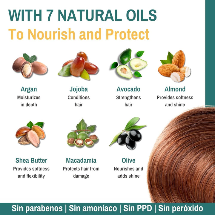 Hair Coloring Conditioner Natural Balm Color Copper Titian Nº 40 | Enriched with 7 Natural Oils | Ammonia, PPD and Paraben Free | 150 Ml