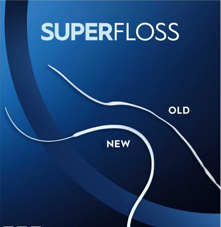 3 X Super Waxed Dental Floss 50 Strands Braces Bridge Wide Space Oral Teeth