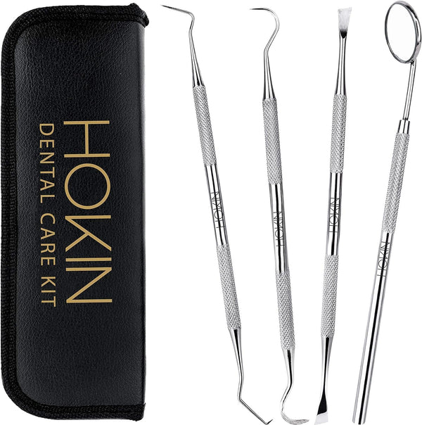 Plaque Remover Teeth Cleaning Tool 4 Pcs Dental Care Kit Tooth Filling Repair Set Stainless Steel Dental Tools for Men Women Kids and Pet Care